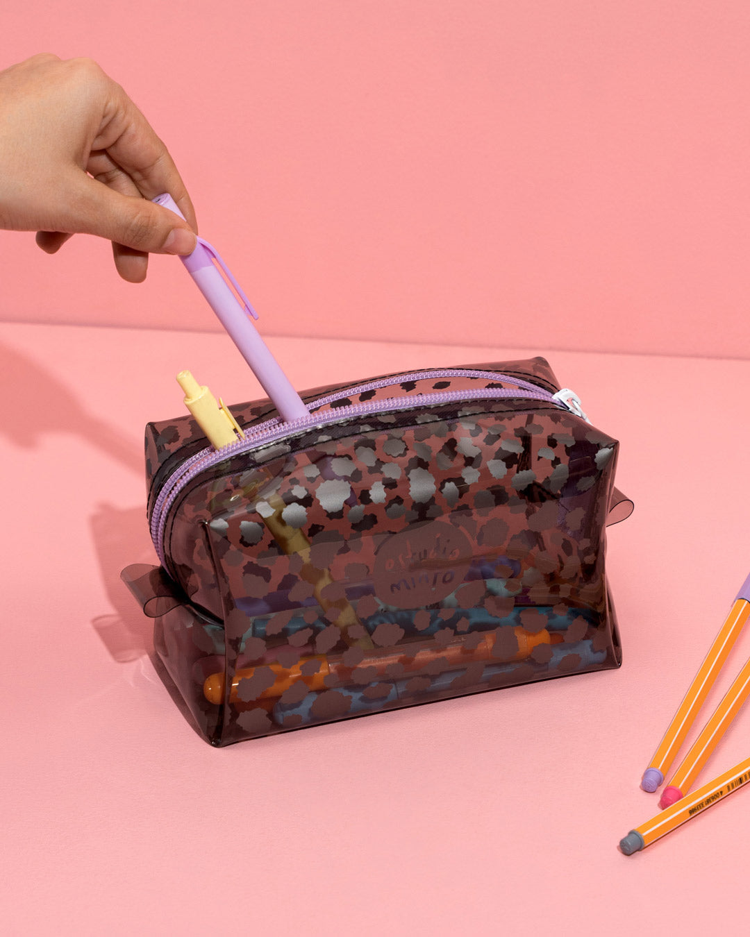 Cosmetiquera Boxy Cheetah Smoke