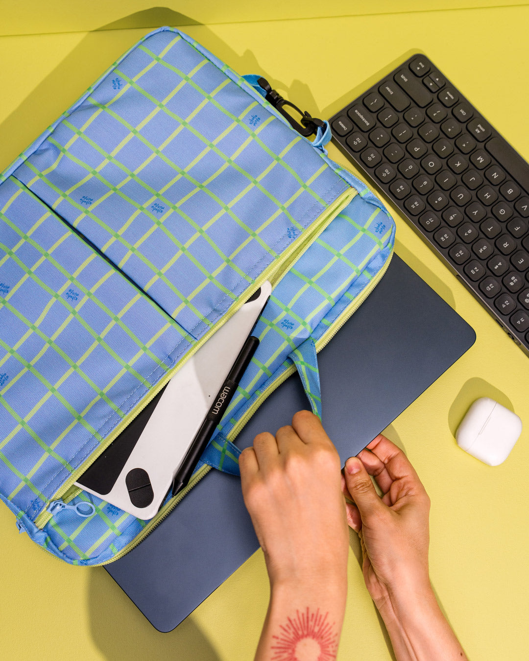 Funda para portátil 13"- 14" Blue Checkers