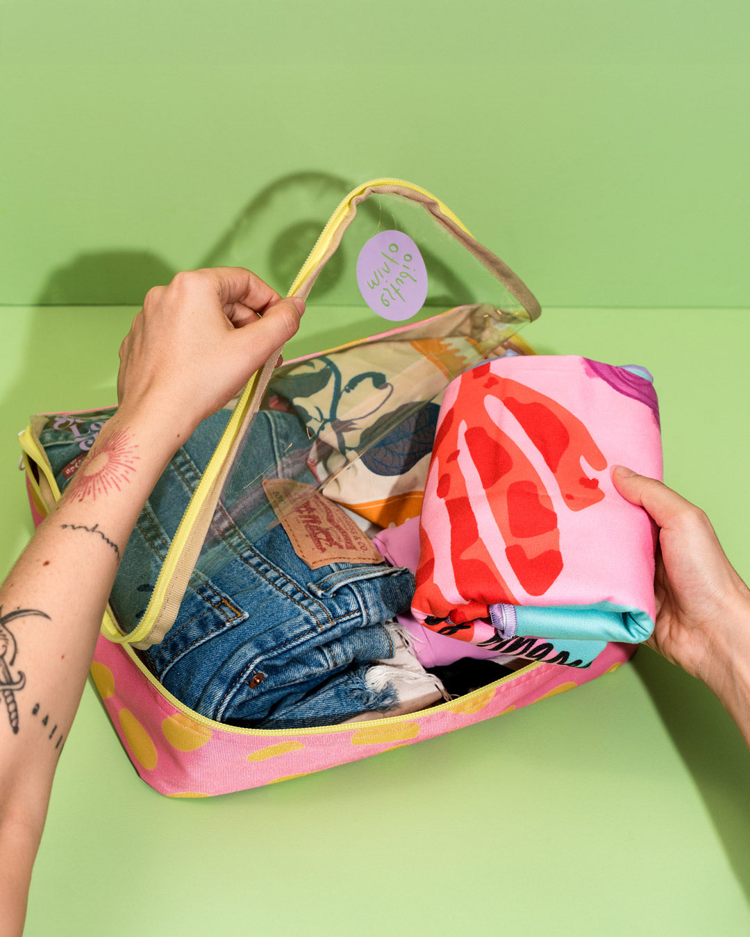 Organizador de ropa grande Bubble rosa